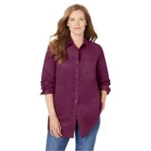 Women’s White Stag Vintage Burgundy Button Down Long Sleeve Shirt Size Medium!